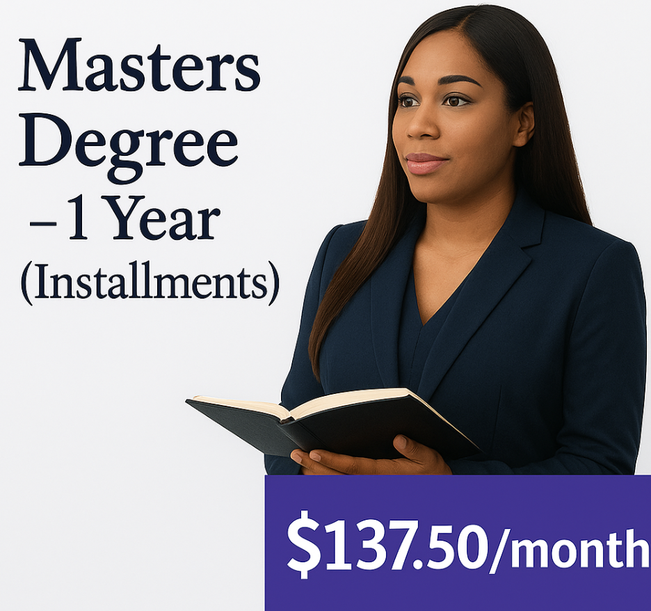 Masters Degree – 1 Year (Installments)